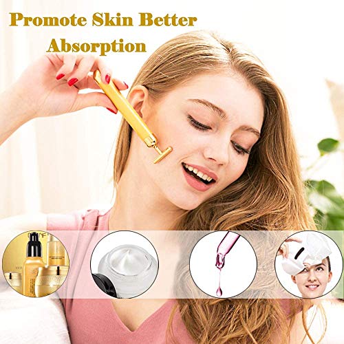 Synaty 2In1 Battery Powered Vibration Massager, T-Shaped Beauty Bar and V- Shaped Bar, For Face And Body (Golden) Synaty 2In1 Battery Powered Vibration Massager, T-Shaped Beauty Bar and V- Shaped Bar, For Face And Body (Golden)
