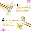 Synaty 2In1 Battery Powered Vibration Massager, T-Shaped Beauty Bar and V- Shaped Bar, For Face And Body (Golden)