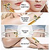 Synaty 2In1 Battery Powered Vibration Massager, T-Shaped Beauty Bar and V- Shaped Bar, For Face And Body (Golden)