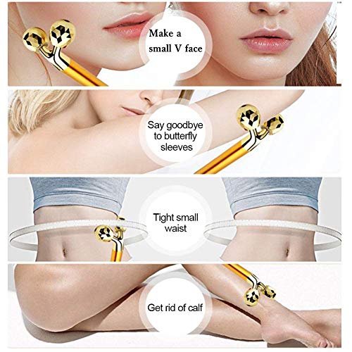 Synaty 2In1 Battery Powered Vibration Massager, T-Shaped Beauty Bar and V- Shaped Bar, For Face And Body (Golden) Synaty 2In1 Battery Powered Vibration Massager, T-Shaped Beauty Bar and V- Shaped Bar, For Face And Body (Golden)