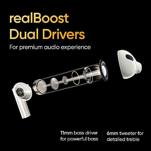 realme Buds Air 5 Pro Truly Wireless in-Ear Earbuds with 50dB ANC Upto 40Hrs Battery Sunrise Beige realme Buds Air 5 Pro Truly Wireless in-Ear Earbuds with 50dB ANC Upto 40Hrs Battery Sunrise Beige