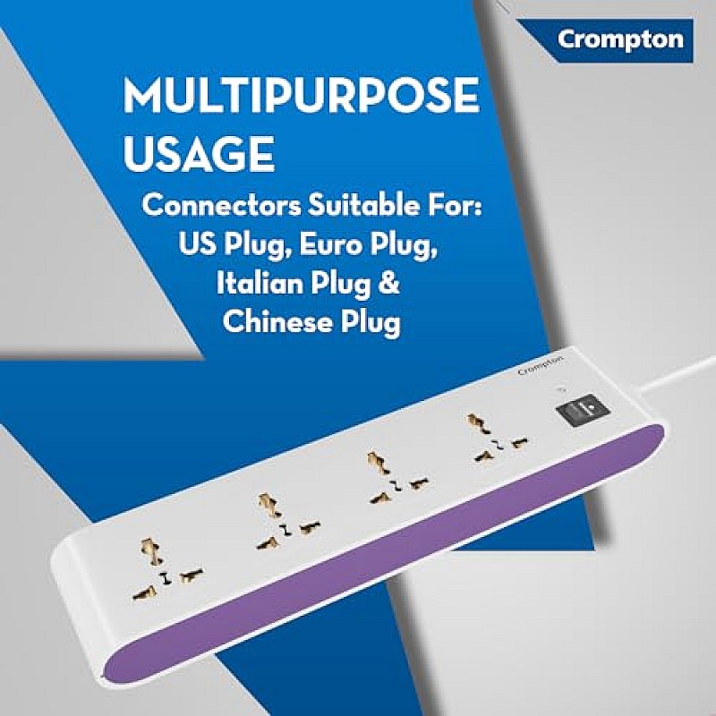 Crompton Powerbox Alpha S Linear Extension Board with 4 Universal Sockets