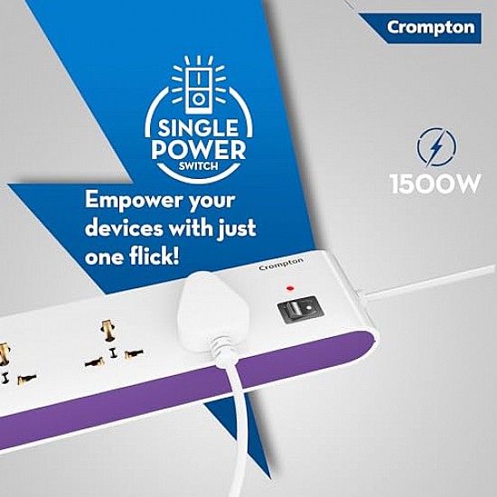 Crompton Powerbox Alpha S Linear Extension Board with 4 Universal Sockets