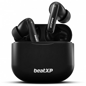 beatXP Vibe XPods Bluetooth True Wireless Ear buds with 60H Playtime, Quad Mic ENC, Gaming Mode Black