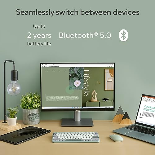 ASUS Marshmallow Kw100 Keyboard, Supports Up to 3 Devices Green Tea Latte ASUS Marshmallow Kw100 Keyboard, Supports Up to 3 Devices Green Tea Latte