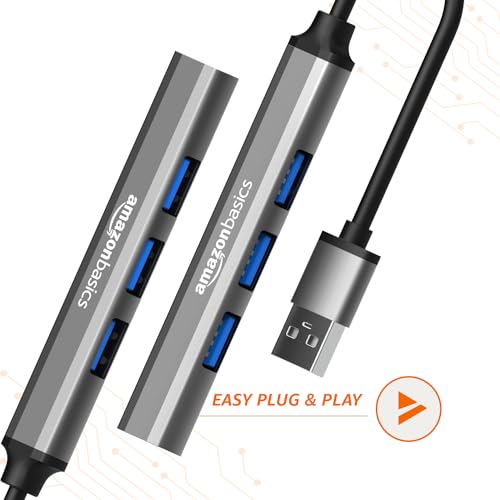 Amazon Basics 4-in-1 Hub Multiport Adapter, USB Type-C with Aluminium Shell Amazon Basics 4-in-1 Hub Multiport Adapter, USB Type-C with Aluminium Shell