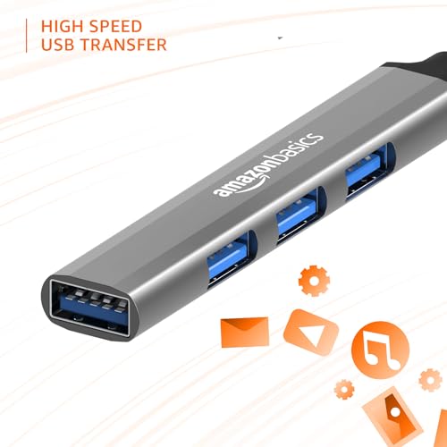 Amazon Basics 4-in-1 Hub Multiport Adapter, USB Type-C with Aluminium Shell Amazon Basics 4-in-1 Hub Multiport Adapter, USB Type-C with Aluminium Shell