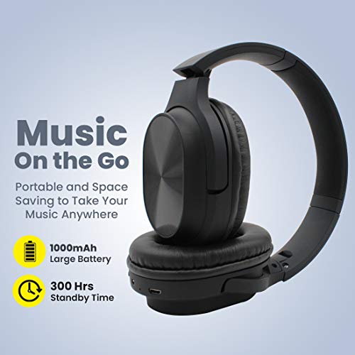 pTron Studio Classic Over Ear Wireless Headphones Black pTron Studio Classic Over Ear Wireless Headphones Black
