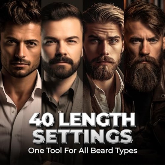 Beardo Chrome Beast Multipurpose Trimmer Set For Men  40 Length Settings  6 attachments