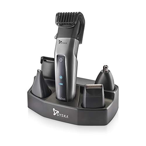 SYSKA HT3052K/02 Corded Cordless Ultragroom Pro Styling Kit Runtime 50 Min Trimmer for Men Silver Black SYSKA HT3052K/02 Corded Cordless Ultragroom Pro Styling Kit Runtime 50 Min Trimmer for Men Silver Black