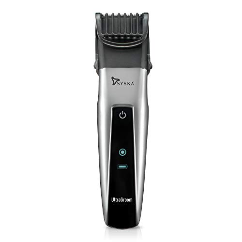 SYSKA HT3052K/02 Corded Cordless Ultragroom Pro Styling Kit Runtime 50 Min Trimmer for Men Silver Black SYSKA HT3052K/02 Corded Cordless Ultragroom Pro Styling Kit Runtime 50 Min Trimmer for Men Silver Black