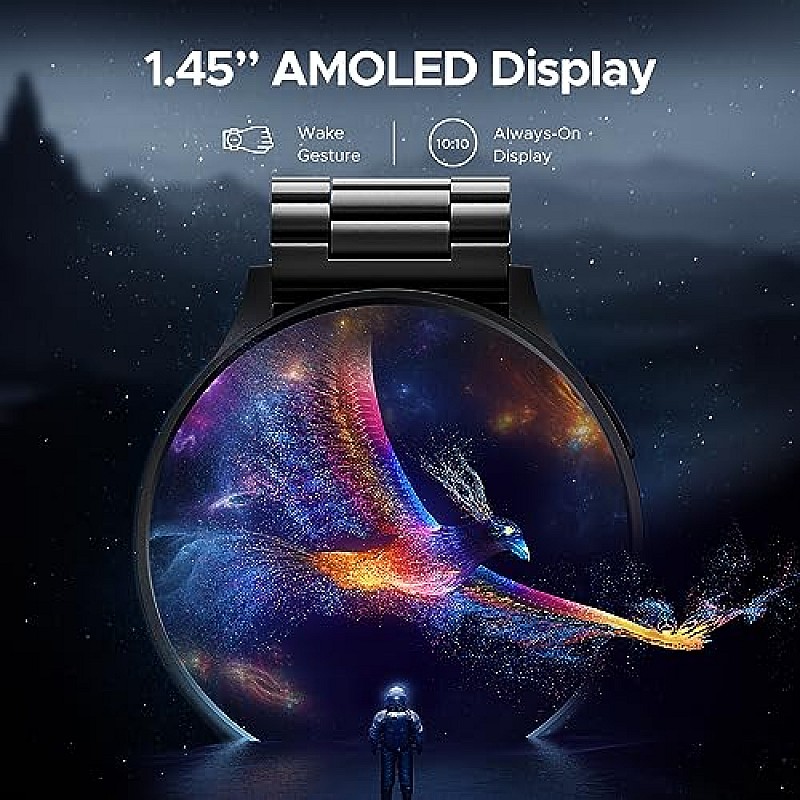 boAt Lunar Orb with 1.45 AMOLED Display, BT Calling, DIY Watch Face Studio Smart Watch for Men And Women Steel Black