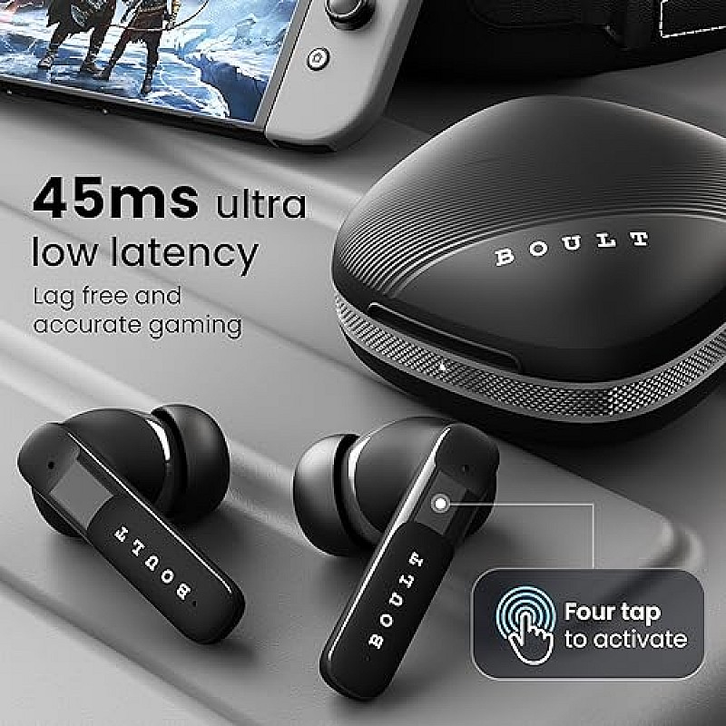 Boult Audio W50 Bluetooth Truly Wireless in Ear Earbuds with 50H Playtime (Ash Black)