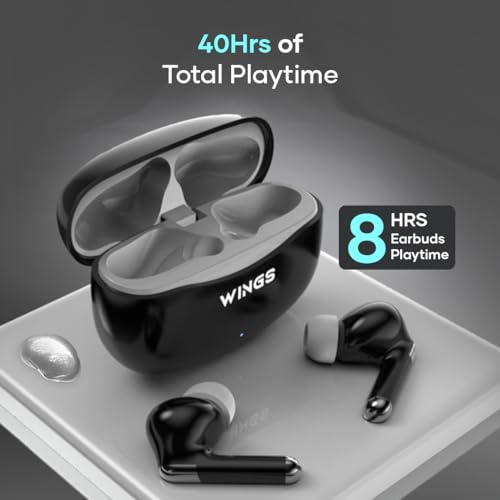 Wings Flobuds 335 Premium Lifestyle TWS Earbuds 40Hrs Playtime Black Wings Flobuds 335 Premium Lifestyle TWS Earbuds 40Hrs Playtime Black