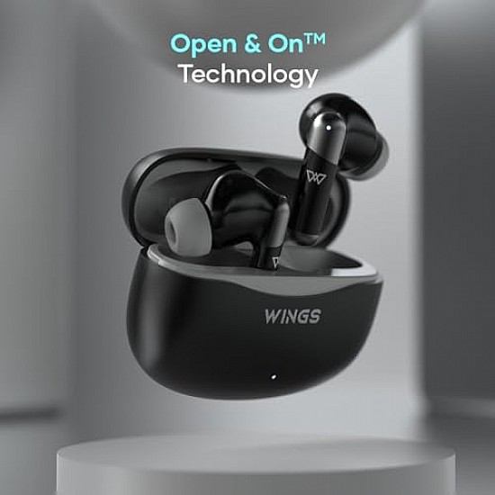 Wings Flobuds 335 Premium Lifestyle TWS Earbuds 40Hrs Playtime Black