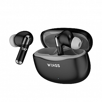 Wings Flobuds 335 Premium Lifestyle TWS Earbuds 40Hrs Playtime Black