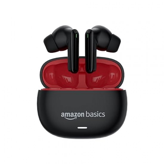 Amazon Basics True Wireless in-Ear Earbuds with Mic, Low-Latency (Black)