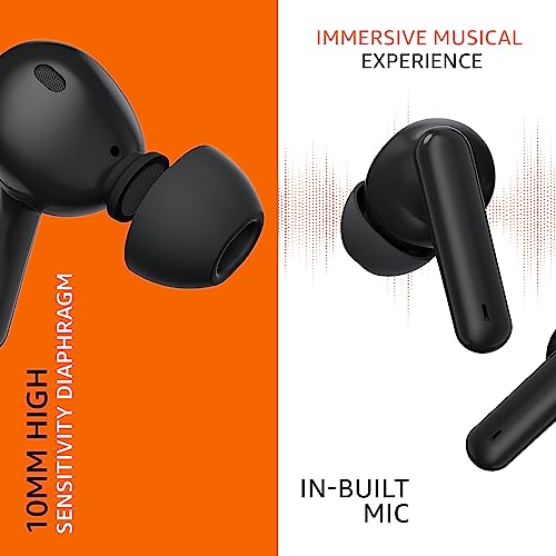 Amazon Basics True Wireless in-Ear Earbuds with Mic, Touch Control, IPX5 Water (Black) Amazon Basics True Wireless in-Ear Earbuds with Mic, Touch Control, IPX5 Water (Black)