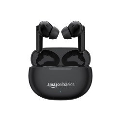 Amazon Basics True Wireless in-Ear Earbuds with Mic, Touch Control, IPX5 Water (Black)