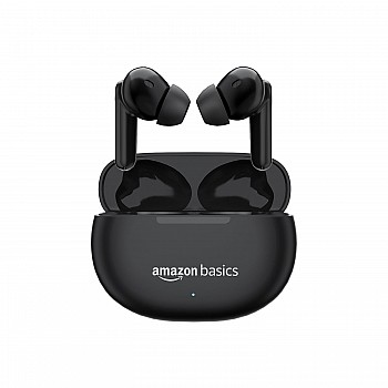 Amazon Basics True Wireless in-Ear Earbuds with Mic, Touch Control, IPX5 Water (Black)