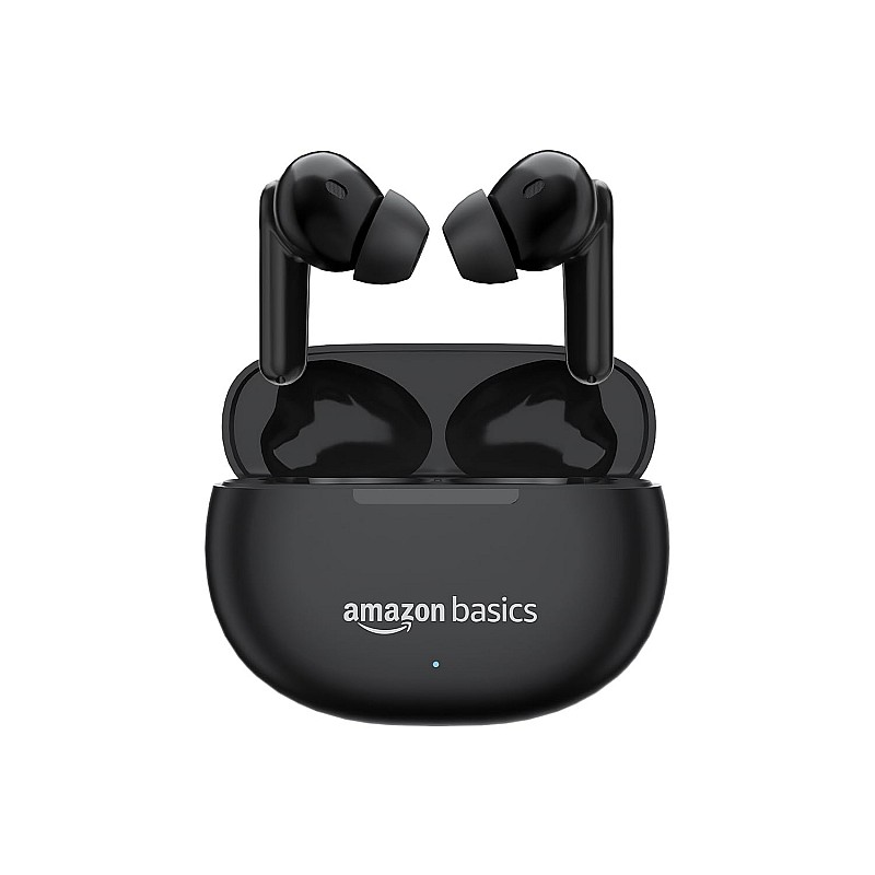 Amazon Basics True Wireless in-Ear Earbuds with Mic, Touch Control, IPX5 Water (Black)