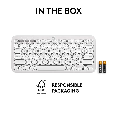 Logitech Pebble Keys 2 K380s, Multi-Device Bluetooth Wireless Keyboard Tonal White Logitech Pebble Keys 2 K380s, Multi-Device Bluetooth Wireless Keyboard Tonal White