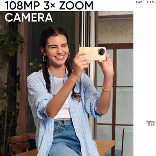 Realme 11 5G (Glory Gold, 8GB RAM, 256GB Storage) Refurbished