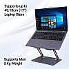 Zebronics NS3000 Portable Laptop & Tablet Stand Supports Upto 17” with Max. 5KG Support Carbon Steel Body