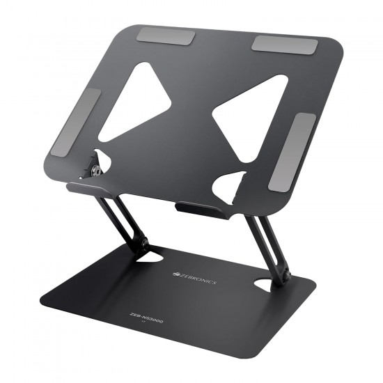Zebronics NS3000 Portable Laptop & Tablet Stand Supports Upto 17” with Max. 5KG Support Carbon Steel Body