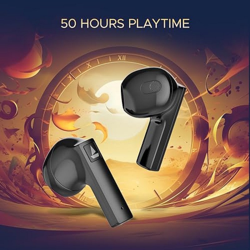 boAt Immortal Katana Blade in Ear TWS Gaming Earbuds with Metal Glider, RGB LEDs Upto 50 Hrs Playtime (Gunmetal Black)