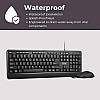 Lenovo 160 Keyboard and Mouse Wired Combo Waterproof Exoskeleton Splash Proof Keys 1600 DPI Full Size Mouse