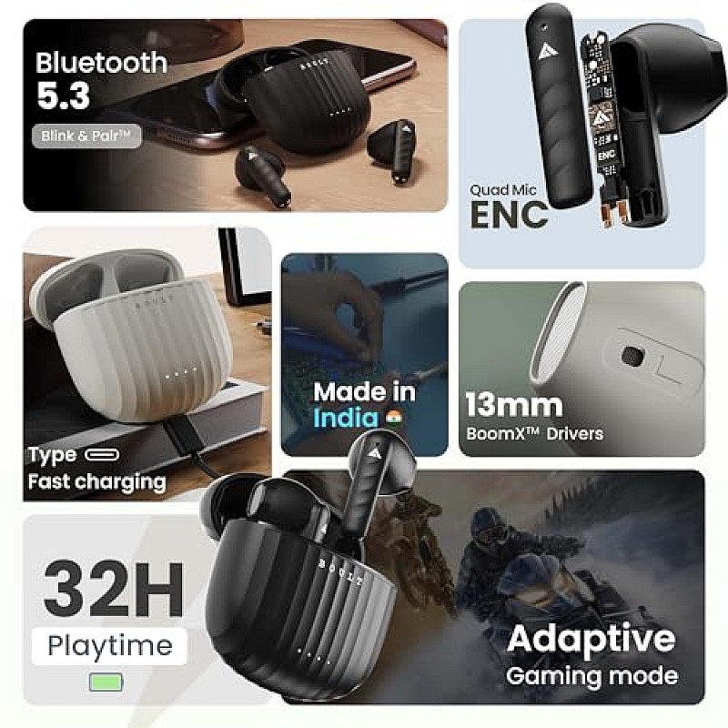 Boult Audio Newly Launched K20 Bluetooth Truly Wireless in Ear Earbuds (Black)