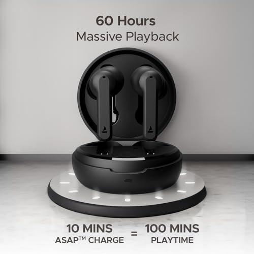 boAt Airdopes Sonik in Ear TWS Earbuds with 60 hrs Playback 11 mm Drivers, BT (Thunder Black) boAt Airdopes Sonik in Ear TWS Earbuds with 60 hrs Playback 11 mm Drivers, BT (Thunder Black)