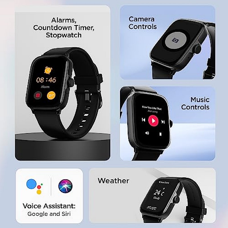 boAt Ultima Call Smart Watch with HD Display Advanced BT Calling DIY Watch Face Studio Active Black