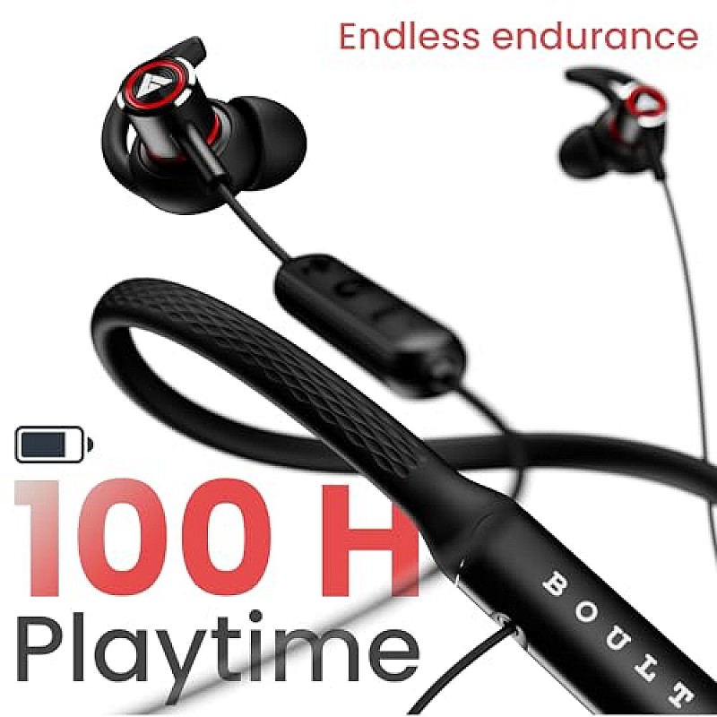 Boult Audio Curve Max Bluetooth Earphones with 100H Playtime, Clear Calling (Black)