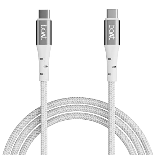 boAt Type-C C300 Tangle-Free Cable 480mbps Data Transmission White boAt Type-C C300 Tangle-Free Cable 480mbps Data Transmission White
