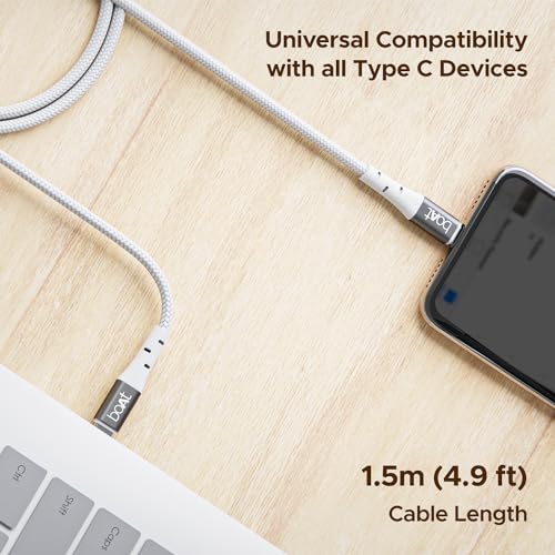boAt Type-C C300 Tangle-Free Cable 480mbps Data Transmission White boAt Type-C C300 Tangle-Free Cable 480mbps Data Transmission White