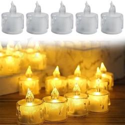LAXMI Set of 6 Led Candles for Home Decoration Battery Operated Flameless Smokeless Electric Candle Acrylic Led Tea Light Gifts Festival | Transparent Artificial Decorative Birthday Lights 6 