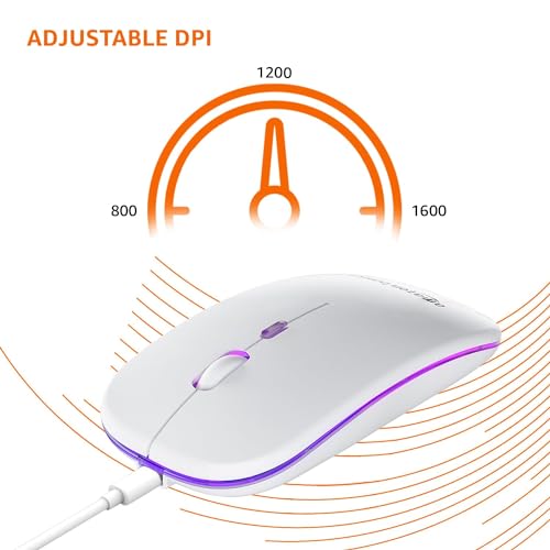 amazon basics Rechargeable Wireless Mouse with RGB LED Backlit 1600 DPI Ergonomic Mouse 