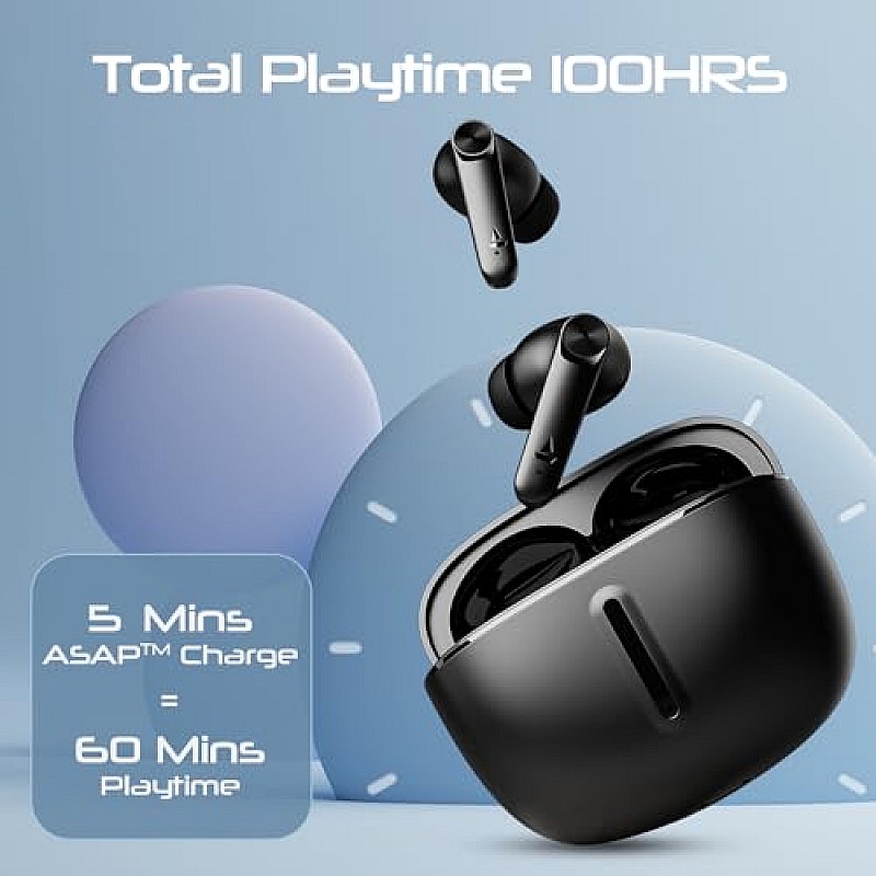 boAt Airdopes 200 Plus in Ear TWS Earbuds, 100 Hours Playback (Carbon Black)