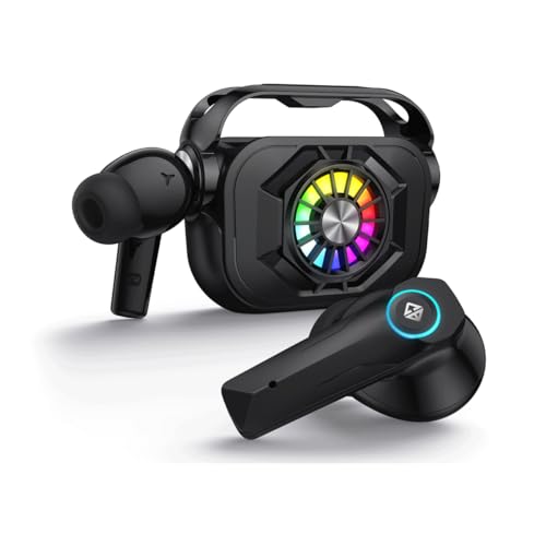 Cosmic Byte CosmoBuds X50 True Wireless Earbuds (TWS), BT 5.3 RGB, 40Hrs, ENC, DNS Quad Mics, IPX5, Voice Assistant (Black) Cosmic Byte CosmoBuds X50 True Wireless Earbuds (TWS), BT 5.3 RGB, 40Hrs, ENC, DNS Quad Mics, IPX5, Voice Assistant (Black)