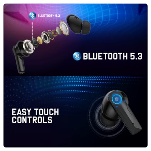 Cosmic Byte CosmoBuds X50 True Wireless Earbuds (TWS), BT 5.3 RGB, 40Hrs, ENC, DNS Quad Mics, IPX5, Voice Assistant (Black) Cosmic Byte CosmoBuds X50 True Wireless Earbuds (TWS), BT 5.3 RGB, 40Hrs, ENC, DNS Quad Mics, IPX5, Voice Assistant (Black)