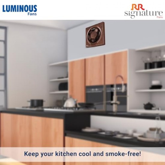 RR Signature (Previously Luminous) Vento Deluxe 150 MM Exhaust Fan For Bathroom, Kitchen with Strong Air Suction Marble Brown