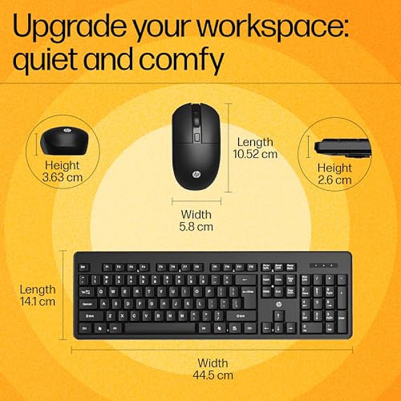 HP KM200 Wireless Mouse and Keyboard Combo (7J4G8AA) Black