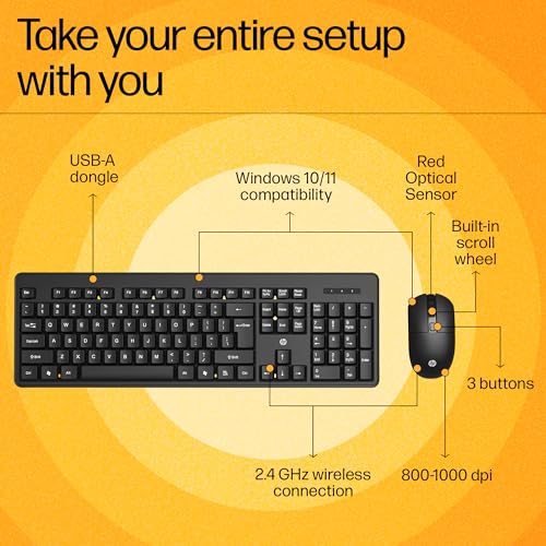 HP KM200 Wireless Mouse and Keyboard Combo (7J4G8AA) Black HP KM200 Wireless Mouse and Keyboard Combo (7J4G8AA) Black