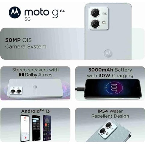 Motorola G84 5G (Marshmallow Blue, 12GB RAM, 256GB Storage) refurbished