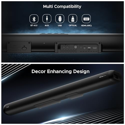 boAt Aavante Bar Rhythm Soundbar with 60W RMS Signature Sound, 2.0 Channel, Multi-Connectivity Modes Carbon Black boAt Aavante Bar Rhythm Soundbar with 60W RMS Signature Sound, 2.0 Channel, Multi-Connectivity Modes Carbon Black