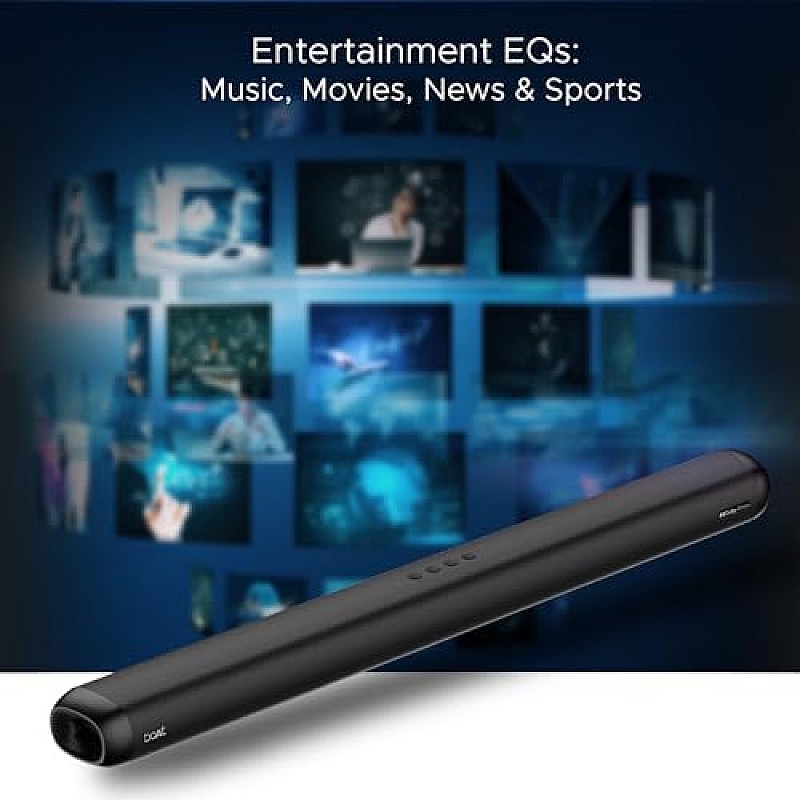 boAt Aavante Bar Rhythm Soundbar with 60W RMS Signature Sound, 2.0 Channel, Multi-Connectivity Modes Carbon Black