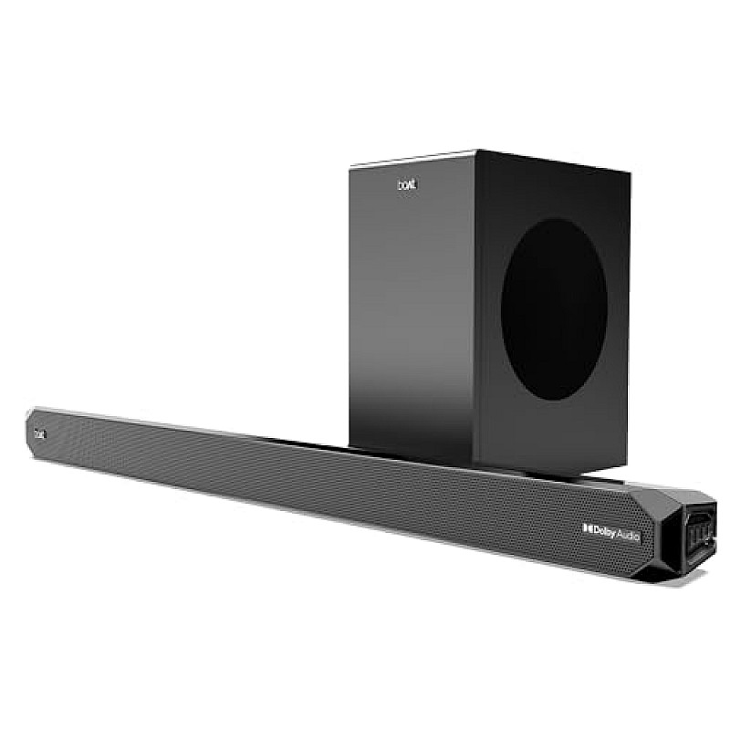 boAt Aavante Bar Rhythm Soundbar with 60W RMS Signature Sound, 2.0 Channel, Multi-Connectivity Modes Carbon Black