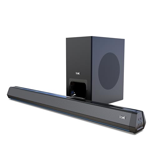 boAt Aavante Bar Rhythm Soundbar with 60W RMS Signature Sound, 2.0 Channel, Multi-Connectivity Modes Carbon Black boAt Aavante Bar Rhythm Soundbar with 60W RMS Signature Sound, 2.0 Channel, Multi-Connectivity Modes Carbon Black
